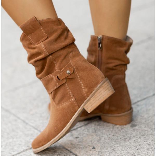 Ana - Women's Suede Slouch Ankle Boot