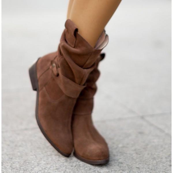 Ana - Women's Suede Slouch Ankle Boot