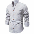 Andrew - Men's Mandarin Collar Slim Fit Smart-Casual Shirt 5