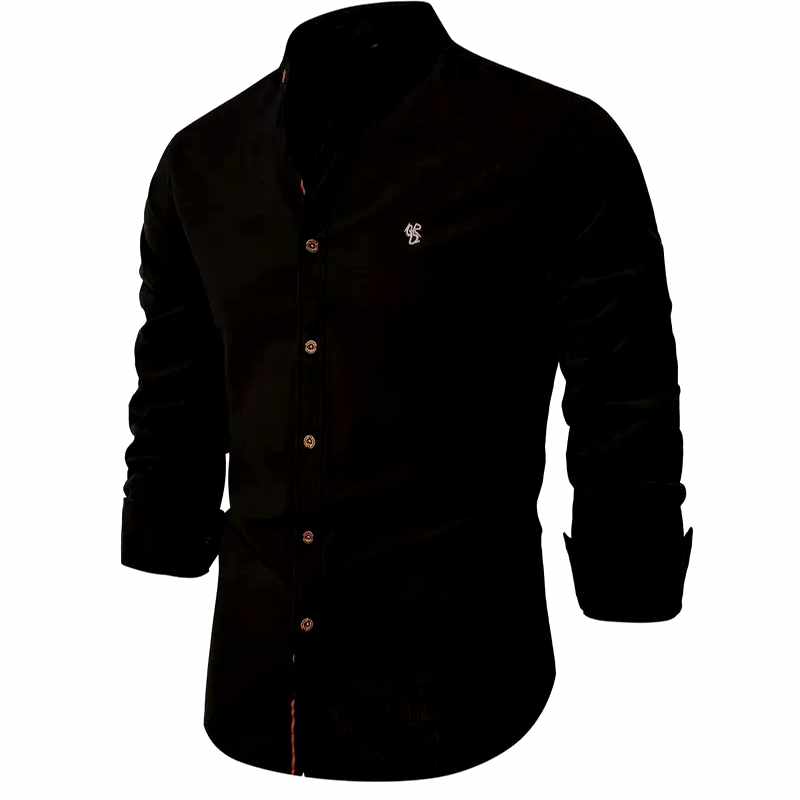 Andrew - Men's Mandarin Collar Slim Fit Smart-Casual Shirt 6