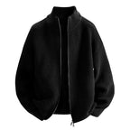 Andrew - Men's Ribbed Stand Collar Zip-Up Jacket 1