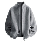 Andrew - Men's Ribbed Stand Collar Zip-Up Jacket 2