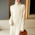 Angela - Women's Long-Sleeve Turtleneck Sweater Dress 1