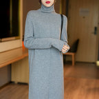 Angela - Women's Long-Sleeve Turtleneck Sweater Dress 5