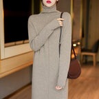 Angela - Women's Long-Sleeve Turtleneck Sweater Dress 6