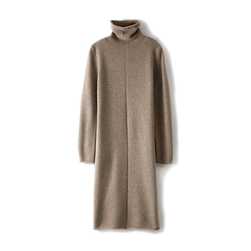 Angela - Women's Long-Sleeve Turtleneck Sweater Dress 7