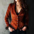 Aoife - Women's Velvet Notched Lapel Tailored Blazer 1