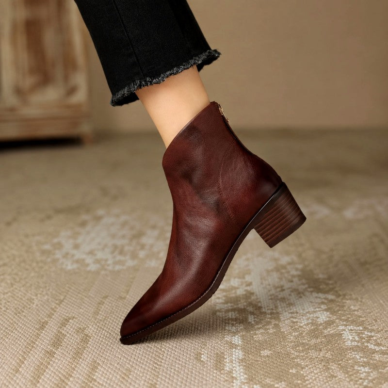 Aphrodite - Women’s V-Cut Pointed Toe Ankle Boots 5