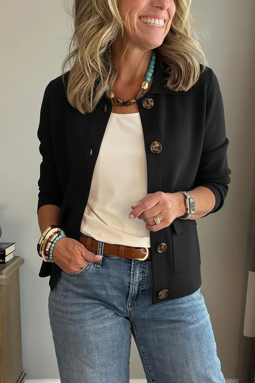 Asha - Women's Notched Lapel Cropped Jacket 1