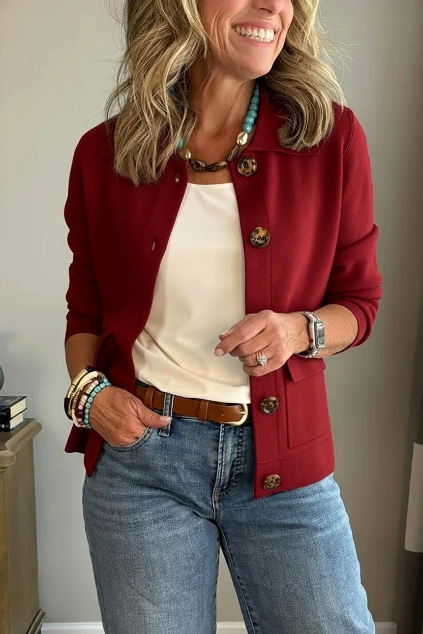 Asha - Women's Notched Lapel Cropped Jacket 2