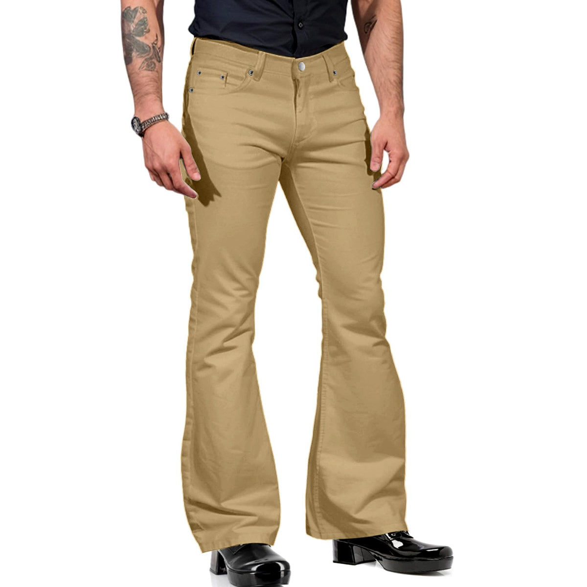 Ashwin - Men's Retro Flared Bootcut Pants 4