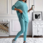 Athena - Women's Ribbed Hooded Matching Set 7