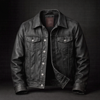 Avyaan - Men's Snap-Front Vintage Leather Jacket