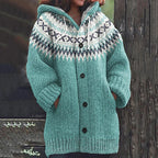 Azlea - Women's Fair Isle Hooded Cardigan