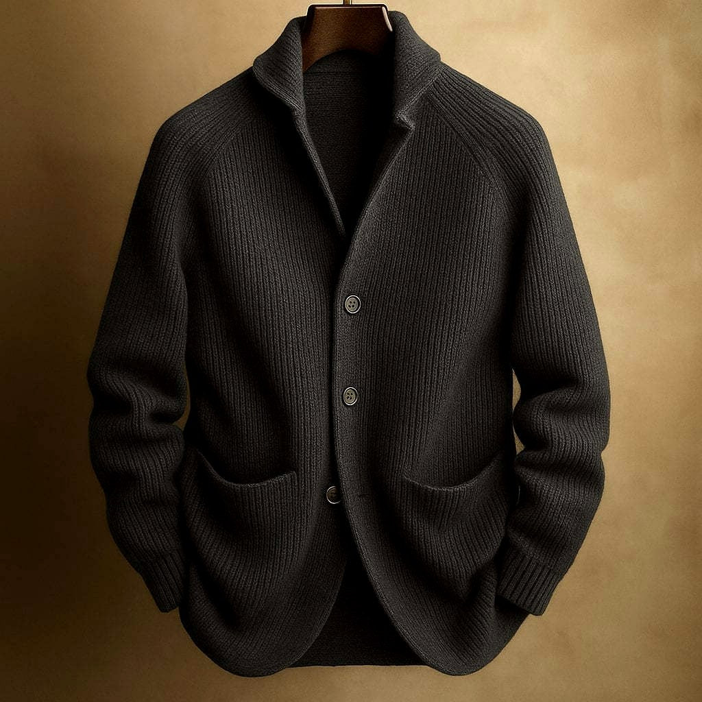 Blaze - Men's Ribbed Shawl Collar Cardigan 1