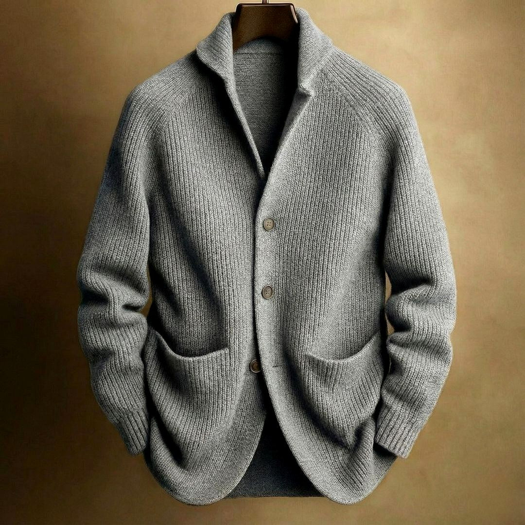 Blaze - Men's Ribbed Shawl Collar Cardigan 2