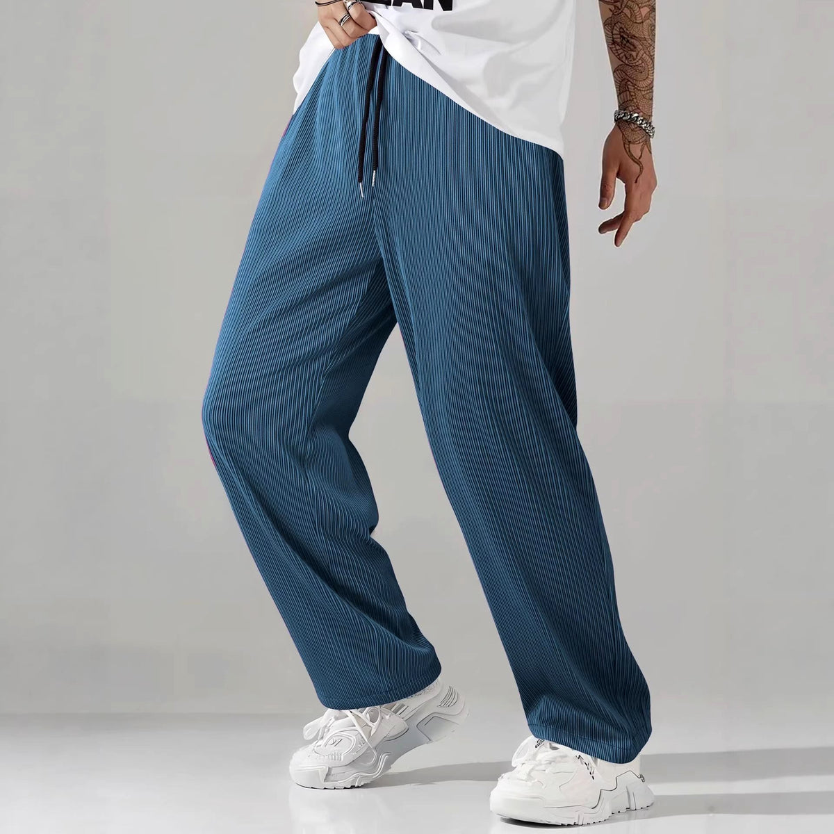 Bob - Men's Pleated Loose Fit Wide Leg Casual Pants 3