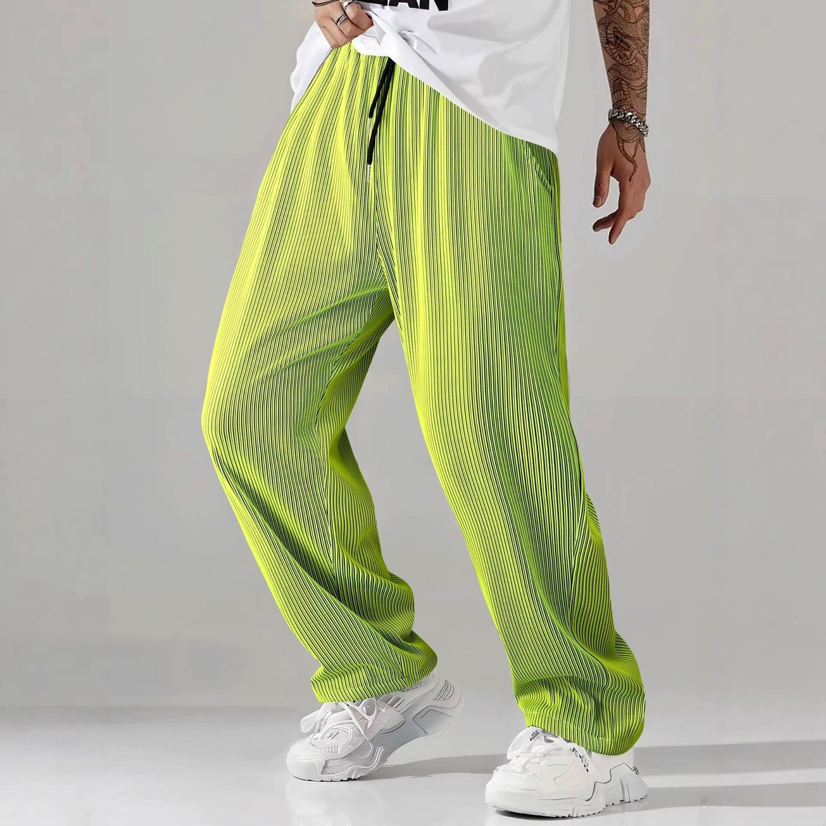 Bob - Men's Pleated Loose Fit Wide Leg Casual Pants 4