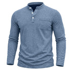 Bradford - Men's Long Sleeve Henley Shirt with Chest Pocket 4