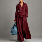 Brenda - Women's Half-Zip Top and Wide Leg Pants Set 3