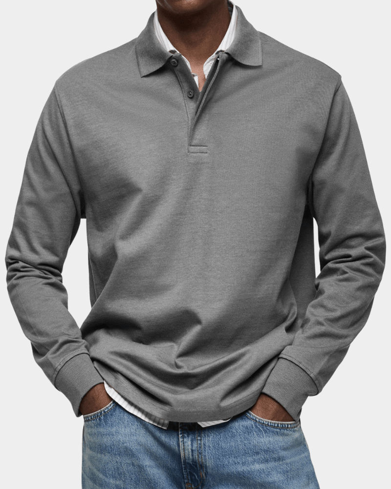 Brennan - Men's Textured Cotton Polo Shirt