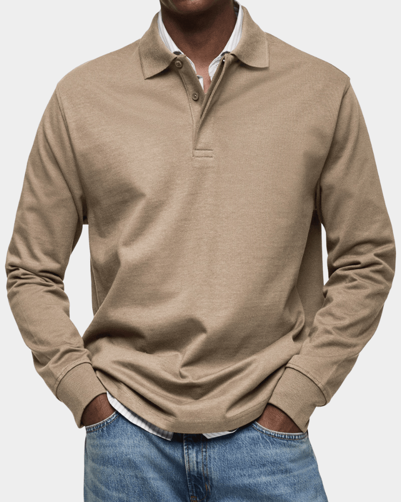 Brennan - Men's Textured Cotton Polo Shirt