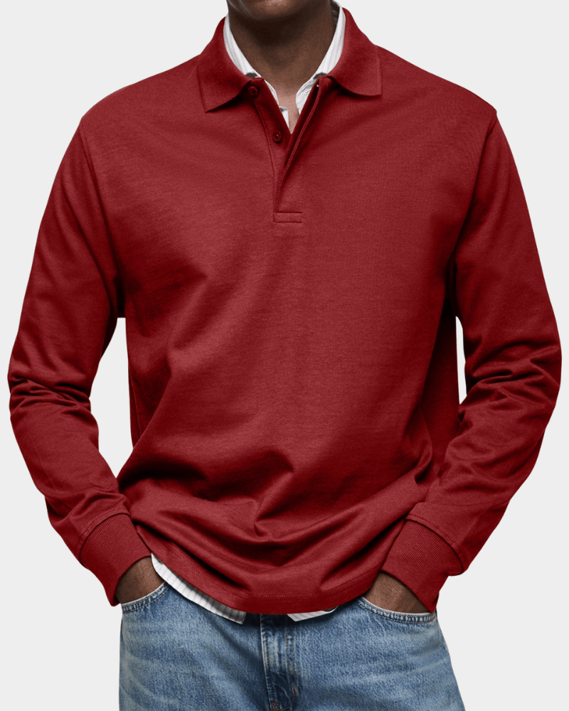 Brennan - Men's Textured Cotton Polo Shirt
