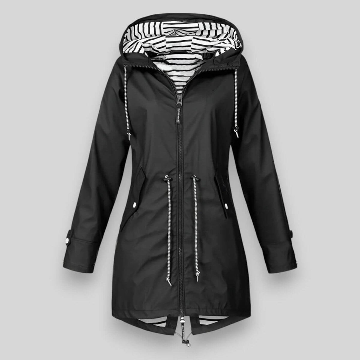 Brielle - Women's Hooded Waterproof Jacket with Drawstring Waist