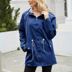 Brielle - Women's Hooded Waterproof Jacket with Drawstring Waist