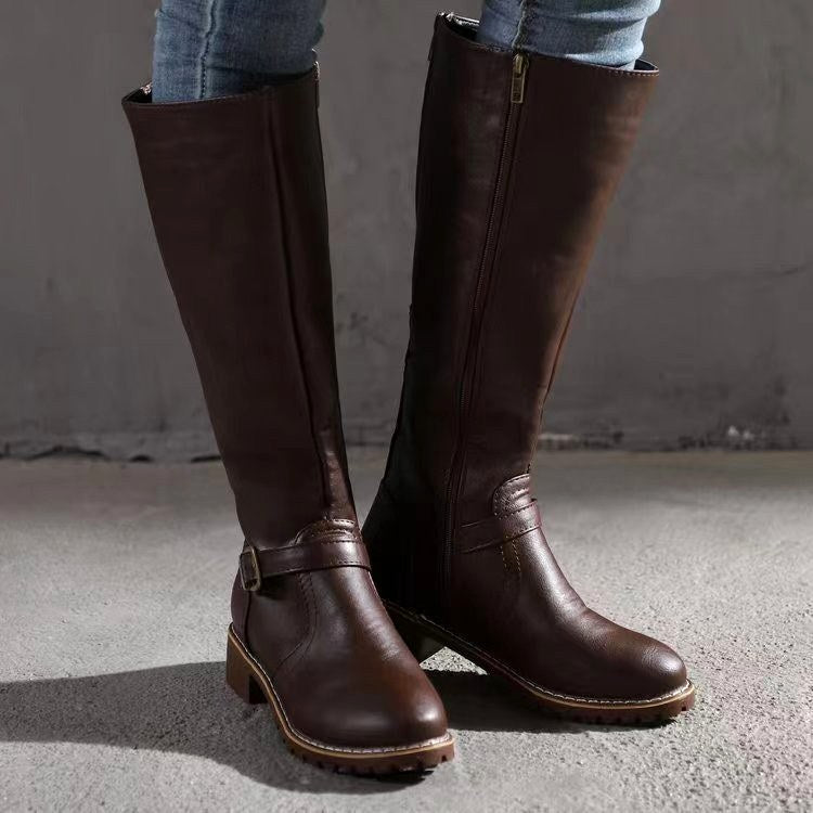 Bronte - Women’s Knee-High Lug Sole Riding Boots 2