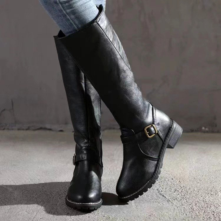 Bronte - Women’s Knee-High Lug Sole Riding Boots 4