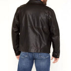 Bruce - Men's Leather Jacket with Front Zip Chest Pockets 4