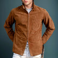 Bryce - Men's Faux Suede Zip-Up Collared Fall Jacket 1
