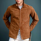 Bryce - Men's Faux Suede Zip-Up Collared Fall Jacket 1