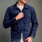 Bryce - Men's Faux Suede Zip-Up Collared Fall Jacket 3