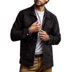 Bryce - Men's Faux Suede Zip-Up Collared Fall Jacket 5