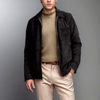 Bryce - Men's Faux Suede Zip-Up Collared Fall Jacket 8