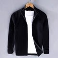 Bryce - Men's Striped Ribbed Zip Front Jacket 1