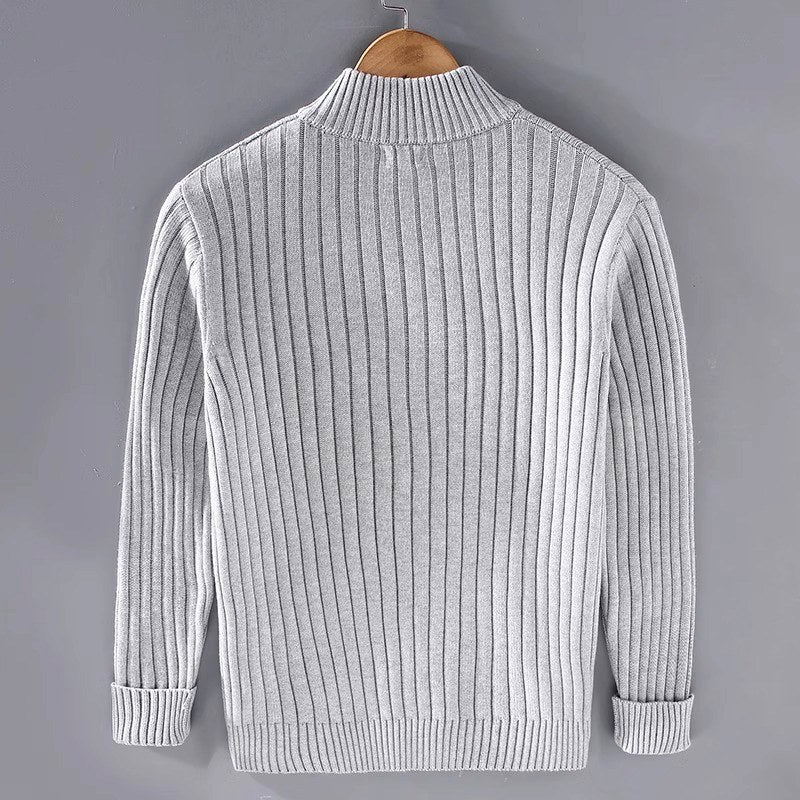 Bryce - Men's Striped Ribbed Zip Front Jacket 5