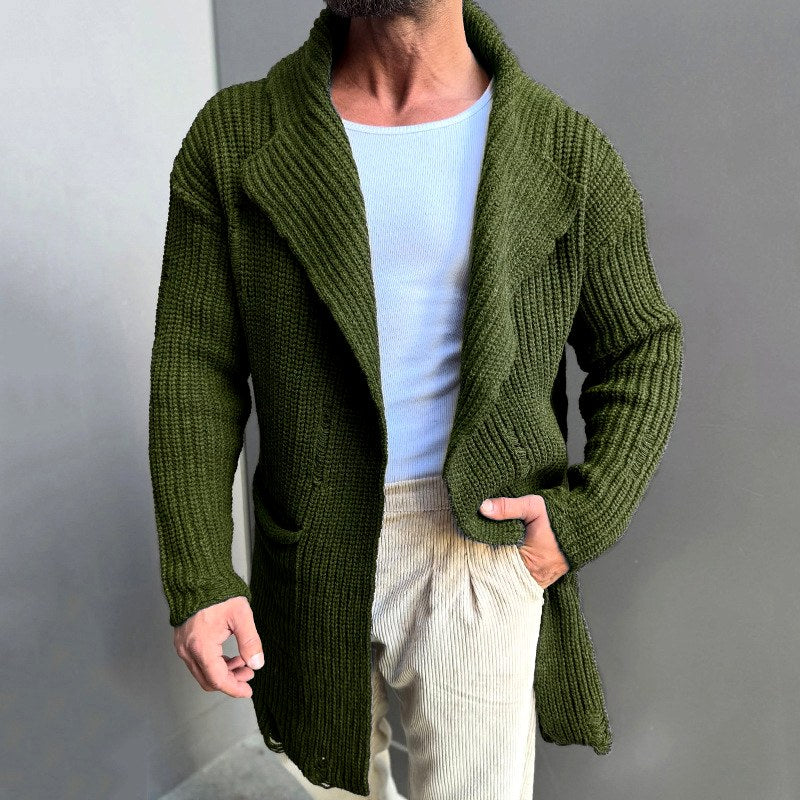 Buster - Men's Ribbed Shawl Collar Slim Fit Cardigan 3