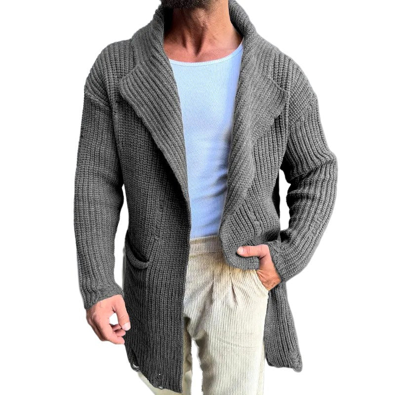 Buster - Men's Ribbed Shawl Collar Slim Fit Cardigan 4