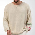 Cameron - Men's Striped Crew Neck Relaxed Fit Sweater 1