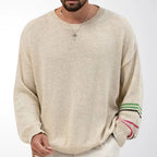 Cameron - Men's Striped Crew Neck Relaxed Fit Sweater 1