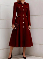 Carolyn - Women's Tailored Button-Down Formal Dress with Pockets 3