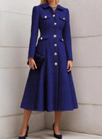 Carolyn - Women's Tailored Button-Down Formal Dress with Pockets 5