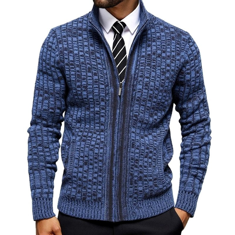 Carter – Men's Checkered Full-Zip Cardigan 1