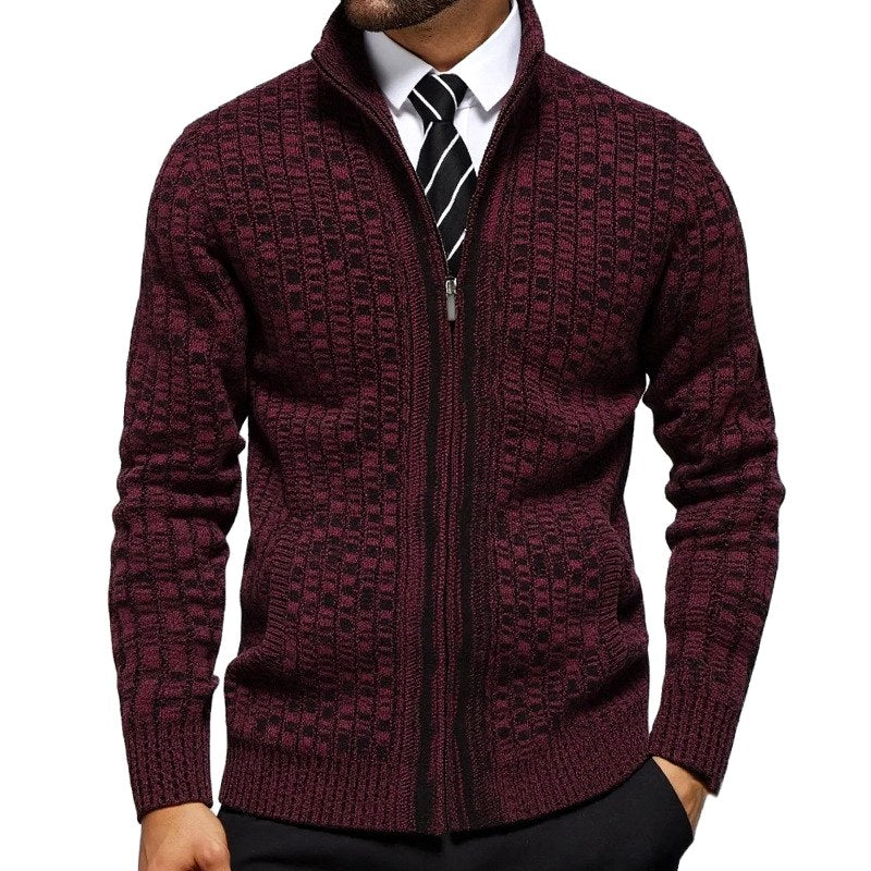 Carter – Men's Checkered Full-Zip Cardigan 2