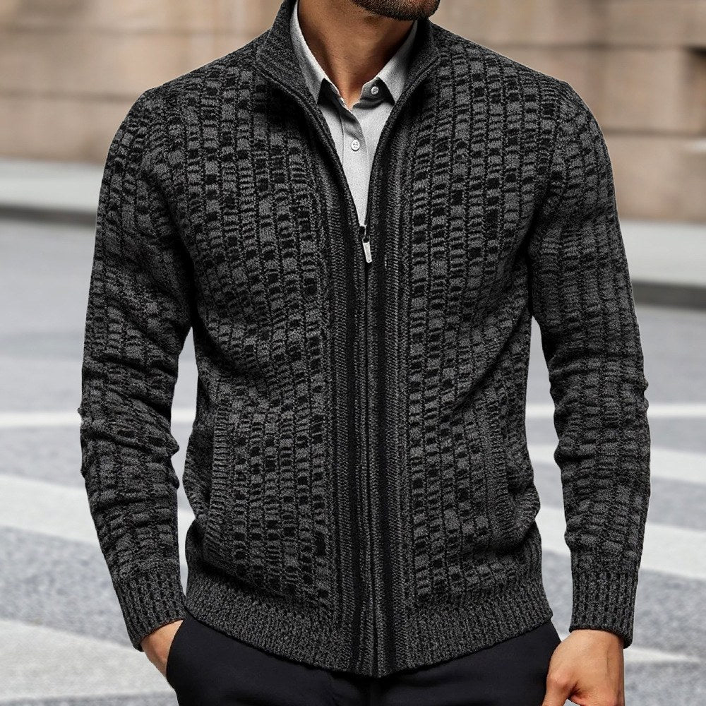 Carter – Men's Checkered Full-Zip Cardigan 3