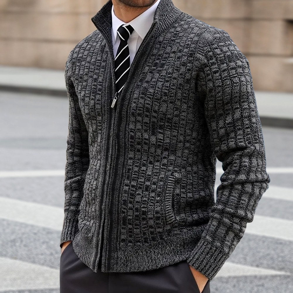 Carter – Men's Checkered Full-Zip Cardigan 4