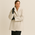 Celeste - Women's Wool Blend Overcoat with Notch Collar